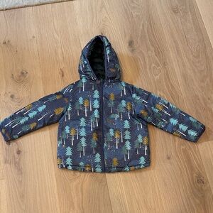 Kids Hooded revisable puff jacket